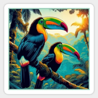 Striking Tropical Toucan Birds Sticker